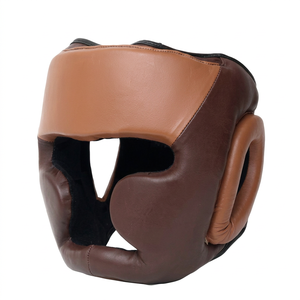 Protector de Cabeza de Cuero para Boxeo, Casco Protector Transpirable y Ajustable para Entrenamiento de Artes Marciales, Kickboxing y MMA - Product Image 3