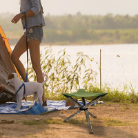 Tabouret pliant d'extérieur en tissu pour le camping et la pêche, chaise triangulaire, housse de siège Oxford pour la pêche