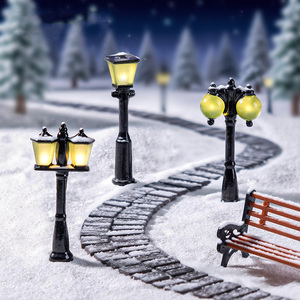 Lampadaire miniature lumineux qui brille dans le noir, décorations en résine, figurines, ornements pour la décoration de maison de poupée, paysage, jardin - Product Image 3