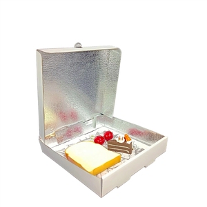 กล่องพิซซ่าแบบพับไ<span class=keywords><strong>ด</strong></span>้ ทำจากวัส<span class=keywords><strong>ด</strong></span>ุรีไซเคิล พร้อมแผ่นฟอยล์อะลูมิเนียมเคลือบด้านและลายนูน สำหรับบรรจุภัณฑ์อาหาร - Product Image 3