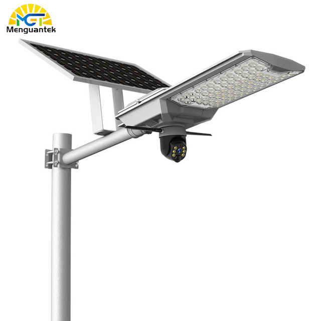 Outdoor Security Solar Street Light 4G Wifi All-in-One CCTV Camera Night Vision Motion Two-Way Audio Cloud