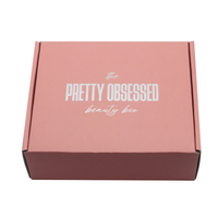 Caja de Cartón Corrugado Rosa con Acabado Holográfico, Diseño Elegante, al Mejor Precio, para Envío de Cosméticos y Ropa