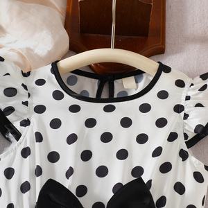Vestido de Verano para Niñas, Estampado de Lunares, con Lazo de Princesa, Sin Mangas, para Niñas Pequeñas - Product Image 3
