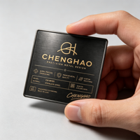 Placas de Identificación Personalizadas para Empresas, Modernas, de Aluminio Anodizado, Acero Inoxidable, Color Negro Metálico, Placa de Nombre de Lujo Premium con Logotipo