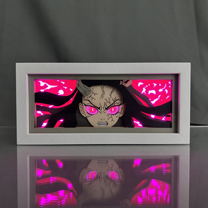 Lampe de nuit LED en bois avec cadre découpé au laser sur mesure, boîte à lumière anime en papier pour décoration de chambre, lampe de table animée - Product Image 4