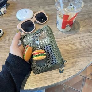 Portable Cartoon Short Wallet Mesh Double Layer Zipper <b>Coin</b> Purse Square Card Holder Make up Organizer <b>Bag</b> for Women - Product Image 4