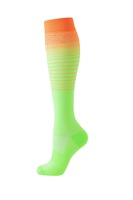 Chaussettes de compression équestres longues en nylon à gradient coloré personnalisé, performance sportive, genou haut, 15-20 mmHg