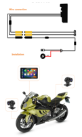 Moto Koen étanche IP 65K écran Carplay 5 pouces BT caméra de navigation sans fil moniteur vélo Carplay et Android Auto
