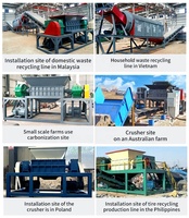 Broyeur industriel automatique à double arbre pour métaux, ferraille, acier, alliage d'aluminium, pneus usagés, recyclage des déchets 300-3000kg/h