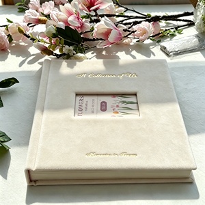 Livre d'or de mariage en petite édition, album photo 4x6 pouces, couverture en velours doux, scrapbook double face pour les démarreurs de marques en ligne - Product Image 4