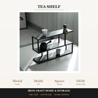 Étagère de présentation de thé minimaliste durable à trois niveaux, support en métal pour tasses à thé, étagère de rangement pour salon et cuisine