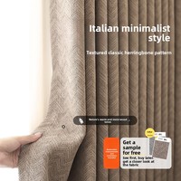 Rideau occultant de style minimaliste, rideau en chenille de haute précision de style italien pour chambre à coucher et salon