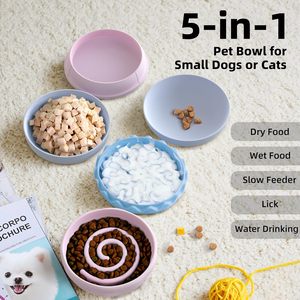 Juego de cuencos para perros Superdesign, forma de hamburguesa de 6,1 pulgadas, apilables para perros y gatos, plato de alimentación multifuncional - Product Image 4