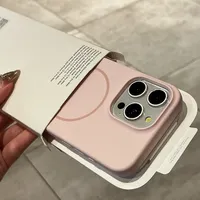 Coques de téléphone portable en silicone liquide au design uni de luxe pour iPhone 18 17/16/15/14 Plus/13 Pro Max avec chargement magnétique sans fil