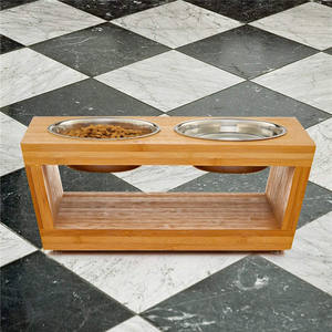 Tinggi Anjing dan Kucing Pet Feeder, Double Bowl Mengangkat Berdiri Dilengkapi dengan Tambahan Dua Stainless Steel Mangkuk untuk Anjing Kecil - Product Image 2