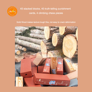 Familia jugando dominó educativo aventura de madera para niños pequeños apilando bloques de construcción a la venta - Product Image 5