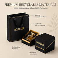 Boîte cadeau de parfum personnalisée en gros, boîte d'emballage de parfum à couvercle articulé, fabrication sur mesure avec logo