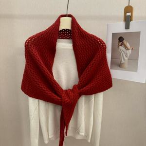 Chal <span class=keywords><strong>de</strong></span> punto calado <span class=keywords><strong>para</strong></span> mujer, estilo francés chic, elegante, suave y cálido, <span class=keywords><strong>para</strong></span> otoño e invierno, uso diario - Product Image 3