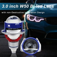 Lentille de projecteur bi-LED 3,0 pouces 130W pour la rénovation automobile, faisceau focalisé avec ligne de coupure nette, faisceau Hi/Lo