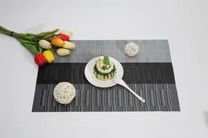 Yüksek kaliteli PVC masa paspasları seti restoran otel için plastik dokuma placemat yemek yemek tabağı bulaşık mat