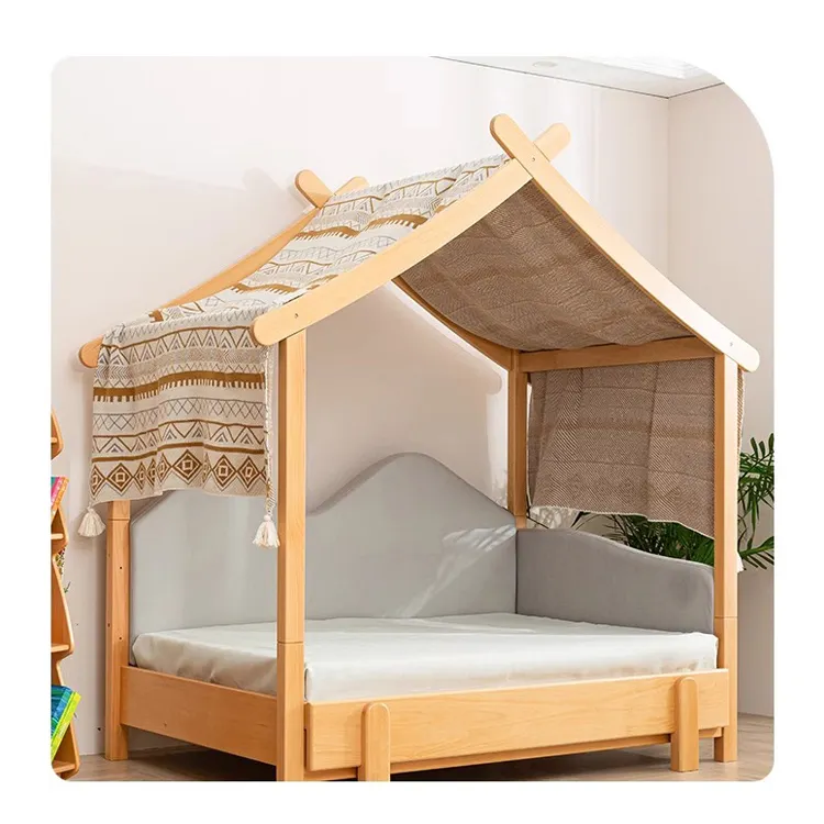 Daddytree - Cama de madeira para bebês, mobília doméstica de madeira maciça, cor personalizada, para crianças, cama de madeira