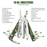 Pince multifonction professionnelle Xhandle MT-04 19-en-1 avec tournevis, en acier inoxydable 440A, équipement EDC pour le camping, la réparation et l'utilisation automobile