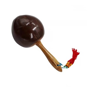 Maracas en bois de noix de coco Orff en gros, instrument de percussion pour enfants, instrument de musique rythmique, hochet, jouet maracas - Product Image 4