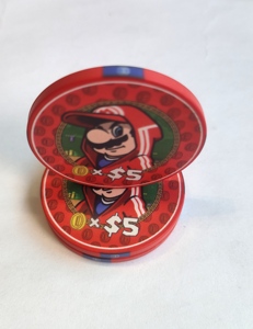 ชุดชิปโป๊กเกอร์เซรามิกดีลักซ์ธีมซูเปอร์มาริโอ ของ RTS Casino Poker Room พร้อมกล่องใส่ชิป ขนาด 39 มม. ชิปเกมพนันแบบเหรียญที่ระลึก - Product Image 4