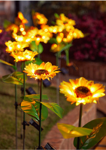 Ngoài trời năng lượng mặt trời hướng dương đèn Patio Vườn cỏ bên trang trí mặt đất cắm đèn - Product Image 3