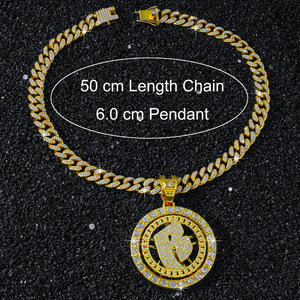 สร้อยคอจี้รูปตัวอักษร B หมุนได้ ดีไซน์เรขาคณิตทรงกลม สไตล์ฮิปฮอป สำหรับผู้ชาย ขายดี โดดเด่น เป็นที่นิยม ขายส่งเครื่องประดับ - Product Image 5