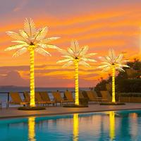 Benutzer definierte blaue LED-Palmen leuchte für Weihnachts ereignis party im Freien Strand landschafts dekor mit einstellbarer Höhe und Blatt design