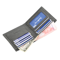 Baellerry Dompet Pendek Kulit Pu Pria, Dompet Pendek Kulit Multi Kartu Terbuka Horisontal
