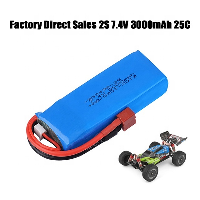 Factory Direct Sales of 2S 7.4V 3000mAh 25C 4 Remote Control Car Lithium Battery