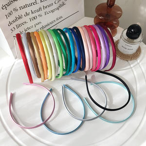 Vente en gros de <span class=keywords><strong>bandeau</strong></span> coloré de 1cm <span class=keywords><strong>bandeau</strong></span> couvert de satin de soie pour enfants filles tous les accessoires de cheveux cerceau pour femmes - Product Image 3