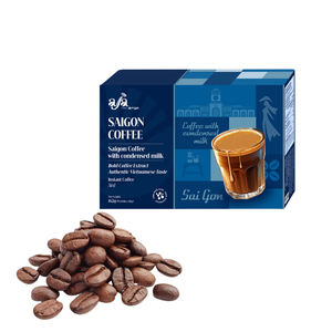 Café Arábica instantáneo dorado al mejor precio de Vietnam Café Saigón con sabor a leche condensada Caja de embalaje neutral - Product Image 1