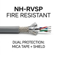 Câble blindé torsadé résistant au feu NH-RVSP, isolation PVC, gaine orange, marque Yangfan, 300/500V AC, résiste au feu, signalisation