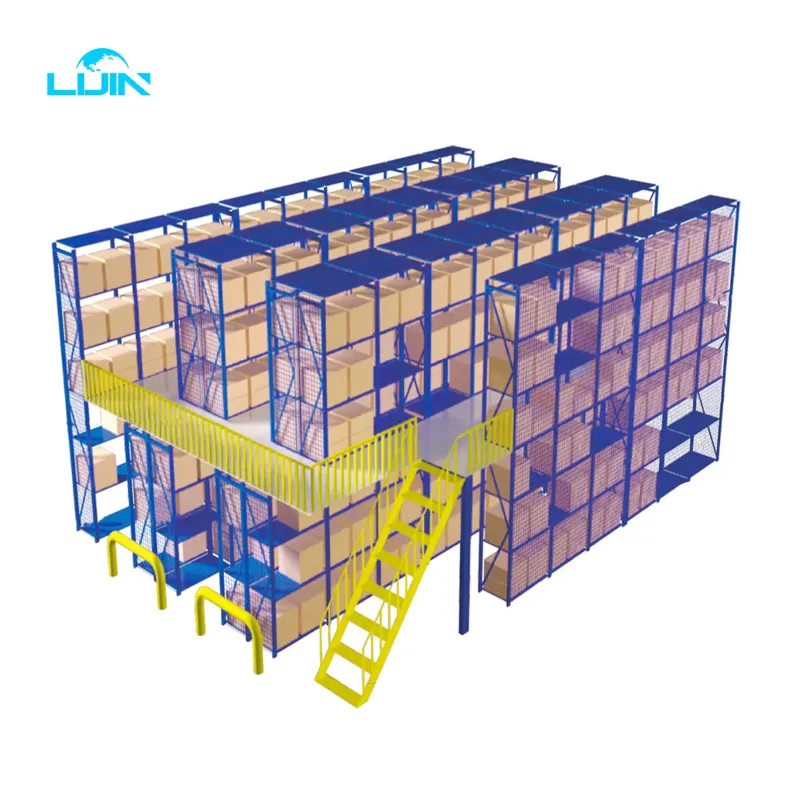 Plataformas de aço do armazém industrial resistente, prateleira mezzanine sistema de armazenamento