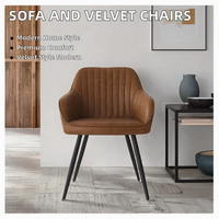 Ensemble de chaises de salle à manger contemporaines en velours avec housse amovible - Meubles de luxe pour chambre d'hôtel, salon