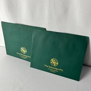 Enveloppe personnalisée en papier recyclé avec timbre à chaud élégant en or avec impression en relief du logo pour l'emballage et l'expédition d'origine - Product Image 2