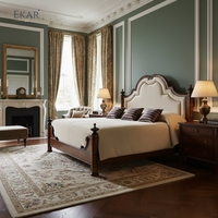 Cama Inglesa de Lujo EKAR Sovereign Manor |   Madera de Burl Tallada a Mano y Marco Tapizado |   Muebles de Dormitorio Principal de Primera Calidad