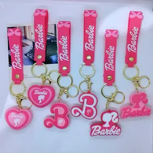 In Stock New Bag Car Pendant Accessories 3d Pvc Kawaii Key Chain Keyring Creative Cute Cartoon Pink Bar Bie Doll Keychain