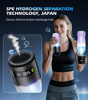 PHYFLOW Japan Technology 460ml Bouteille d'eau en verre riche en hydrogène Smart Touch Générateur d'eau Stand Batterie pour usage domestique en voiture