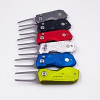 Outil de réparation de divots de golf pliable en alliage d'aluminium avec marqueur magnétique, fourche de golf, cadeaux personnalisés multicolores pour tournois, vente en gros