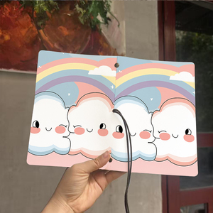 Papel grueso A6 Diario Día de San Valentín Regalo corporativo para socios comerciales Platónico con nubes Arco Iris Corazones Cielo lindo - Product Image 6