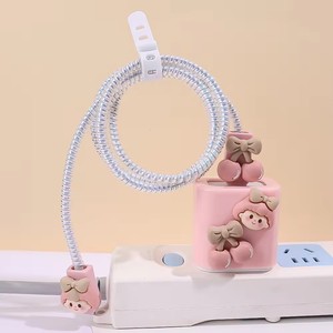 Pour <span class=keywords><strong>Apple</strong></span> <span class=keywords><strong>18W</strong></span> 20W <span class=keywords><strong>chargeur</strong></span> housse de protection dessin animé cerise étui pour <span class=keywords><strong>IPhone</strong></span> 14 13 12 <span class=keywords><strong>11</strong></span> Pro Max XR XS X protecteur de tête de câble de données - Product Image 2