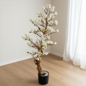 Arbres artificiels en fleurs de cerisier blancs, <span class=keywords><strong>tronc</strong></span> en PE, avec herbe en soie, écologiques, légers, hauteur 200 cm, pour usage intérieur/extérieur - Product Image 5