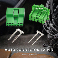Adaptor Konektor Otomotif 1-967622-1 Steker Jantan/Betina 16P 12V Tembaga Berlapis Nikel IP40 Nilon Hijau