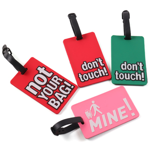 Aanpassen Grote Hoge Kwaliteit Zacht Pvc Vierkant Hotel Unieke Zomer Roze Bagagelabel Houder Cruise - Product Image 1