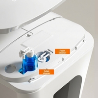 Toilette intelligente chauffante à montage au sol avec télécommande, chasse d'eau par siphon, eau chaude instantanée, buse autonettoyante, mode nuit