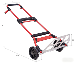 Chariot à main pliable en acier à 2 roues, chariot à plateforme, revêtement en poudre argentée, pliable pour le shopping, l'intérieur, l'extérieur, le déménagement - Product Image 2